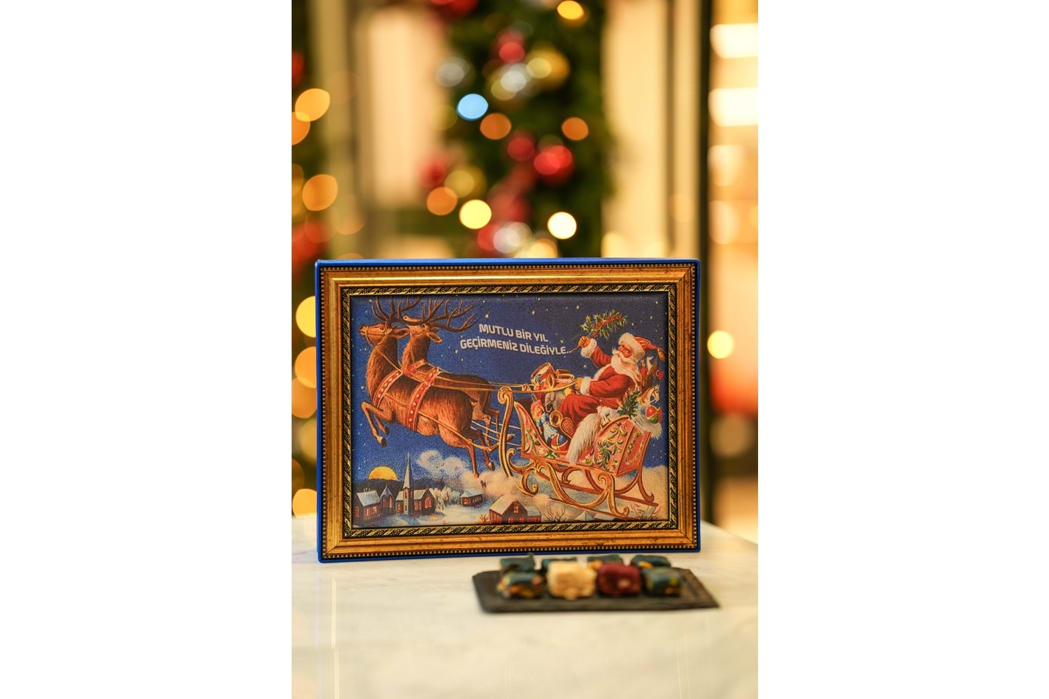Geyikler ve Noel Baba şelbet lokum kutu